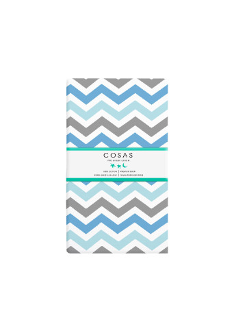 Простыни евро набор GREY / ZIGZAG BLUE GREY 220х240 см (2 шт) Cosas (250459866)