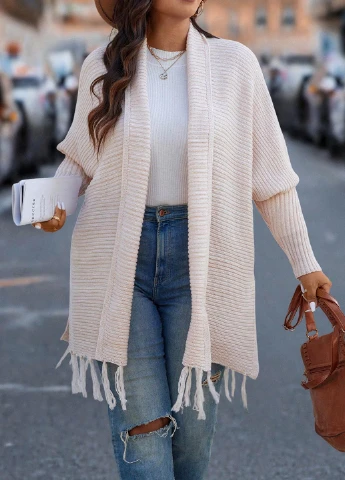 Кремовый демисезонный кардиган SHEIN