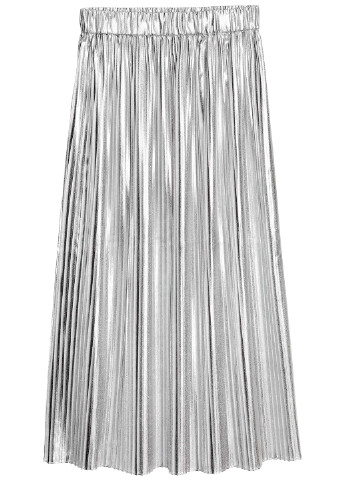 Спідниця H&M плісе однотонна срібна кежуал