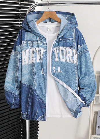 Синя демісезонна куртка SHEIN