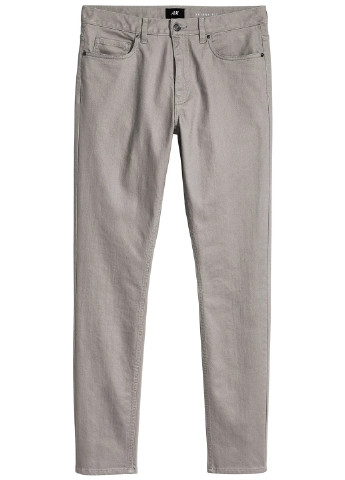 Светло-серые кэжуал демисезонные зауженные брюки H&M