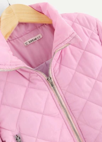 Розовая куртка с баской для девочек SHEIN