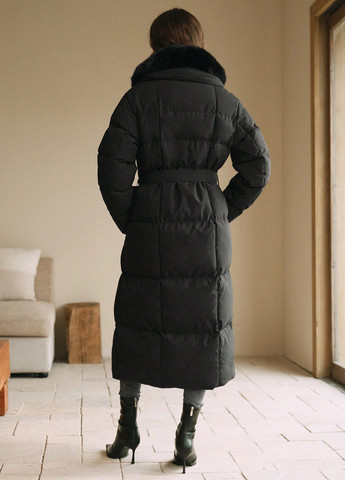 Черная зимняя куртка куртка-пальто SHEIN