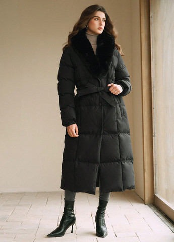Черная зимняя куртка куртка-пальто SHEIN