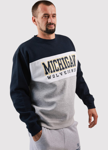 Комбінований світшот Blue 84 колор блок нашивки (361422100)