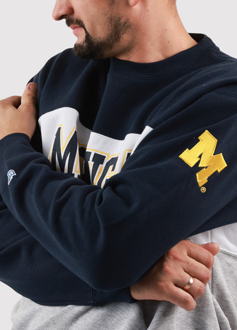 Комбінований світшот Blue 84 колор блок нашивки (361422100)