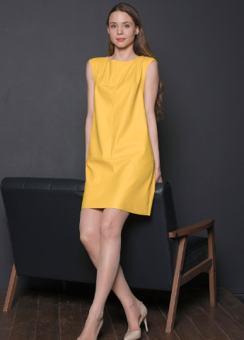 Желтое кэжуал платье Cat Orange однотонное