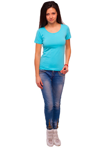 Голубая всесезон футболка женская Наталюкс 41-2347