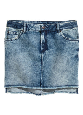 Синяя джинсовая однотонная юбка H&M
