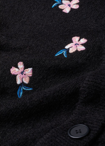 Кофта H&M цветочная чёрная кэжуал