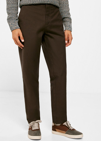 Темно-коричневые кэжуал демисезонные чиносы брюки Springfield