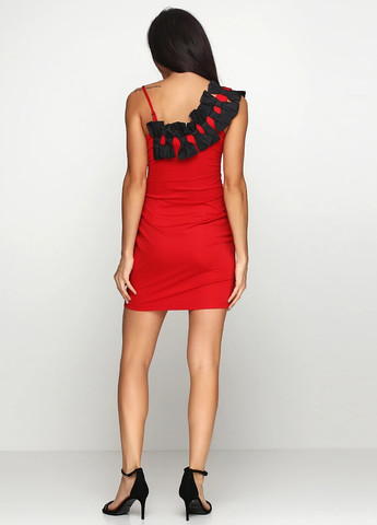 Красное праздничный платье футляр Zean однотонное