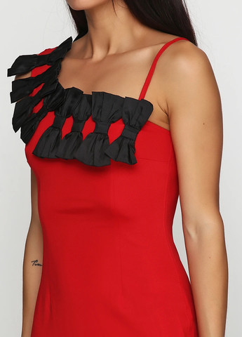 Красное праздничный платье футляр Zean однотонное