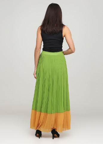 Салатовая кэжуал однотонная юбка Sassofono плиссе, клешированная