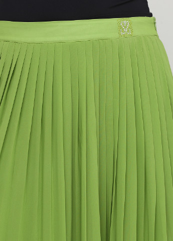 Салатовая кэжуал однотонная юбка Sassofono плиссе, клешированная