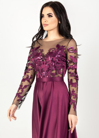 Фиолетовое вечернее платье Seam фактурное