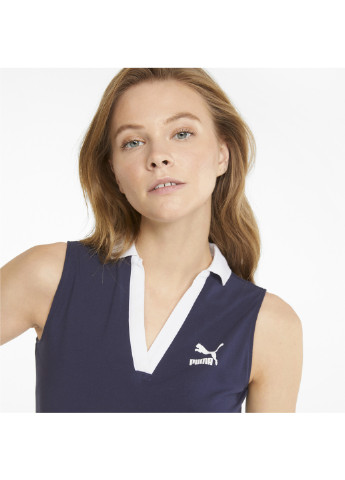 Синее спортивное платье tennis club women's dress Puma однотонное