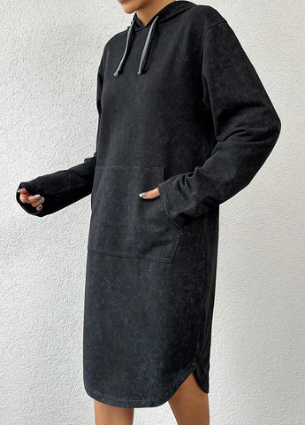 Темно-серое кэжуал платье платье-худи SHEIN тай-дай
