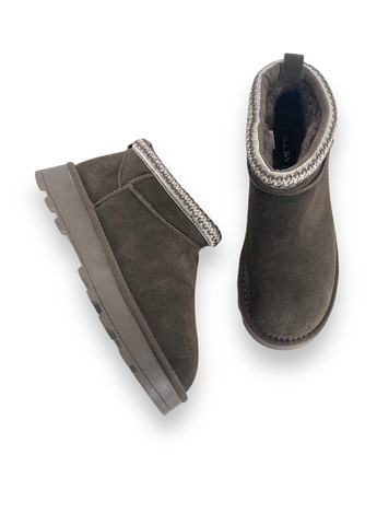 Зимние ботинки ALLSY с вышивкой из натуральной замши