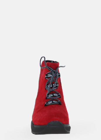 Зимние ботинки r1535-11 красный Carvallio из натуральной замши