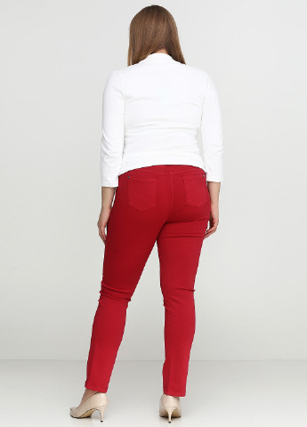 Красные кэжуал демисезонные зауженные брюки Sassofono