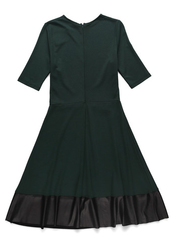 Темно-зеленое кэжуал платье клеш Kiomi однотонное