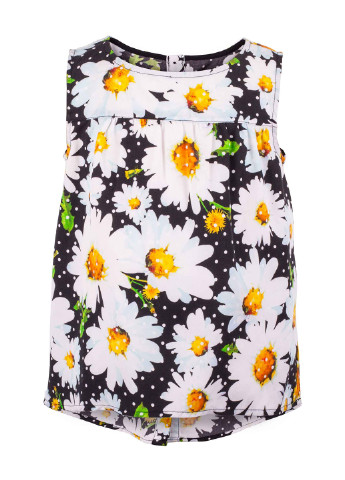 Комбинированная цветочной расцветки блузка без рукава Gulliver летняя