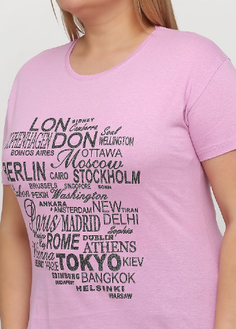 Розово-лиловая летняя футболка London Look