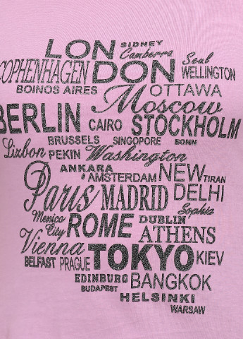 Розово-лиловая летняя футболка London Look