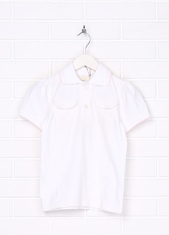 Белая детская футболка-поло для девочки Olive однотонная