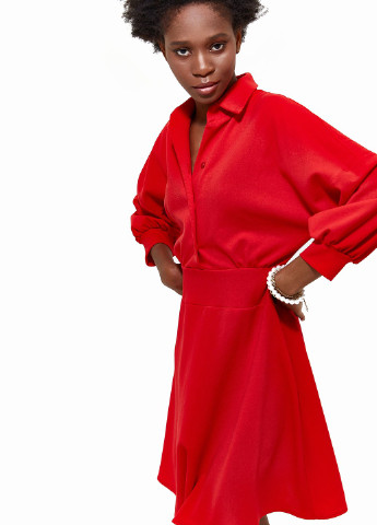 Красное кэжуал красное платье мини Gepur однотонное