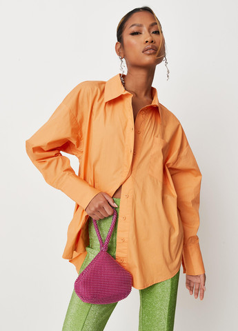 Светло-оранжевая кэжуал рубашка однотонная Missguided