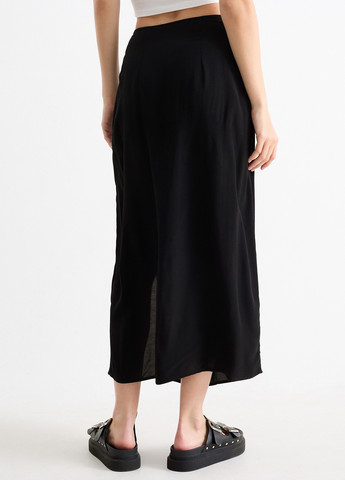 Черная кэжуал однотонная юбка C&A а-силуэта (трапеция)