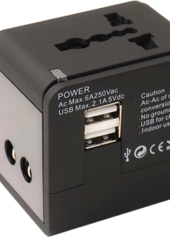 Зарядное устройство Международный адаптер 220В + 2*USB max2.1A (DV00DV5067) PowerPlant (216637187)