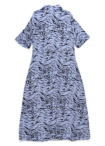 Голубое кэжуал платье а-силуэт Kiomi с животным (анималистичным) принтом