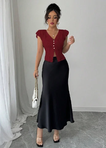 Бордовая блуза SHEIN
