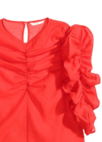 Красная летняя блузка из жоржета H&M
