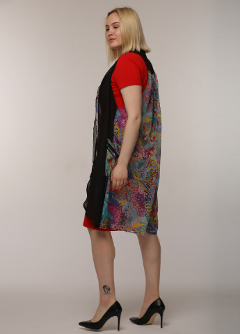 Красный демисезонный комплект (платье, накидка) Maxiline