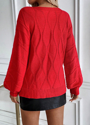 Красный зимний свитер SHEIN