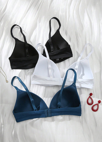 Комбинированный бралетт бюстгальтер (3 шт.) SHEIN без косточек полиамид