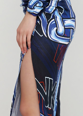 Темно-синее кэжуал платье Pinko с абстрактным узором