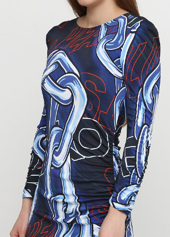 Темно-синя кежуал сукня Pinko з абстрактним візерунком