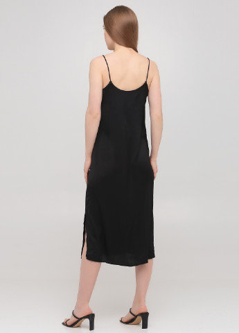 Черное кэжуал платье платье-комбинация Mango однотонное