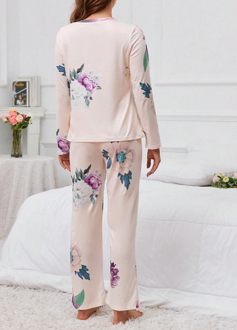 Молочная всесезон пижама для беременных и кормящих (лонгслив, брюки) лонгслив + брюки SHEIN