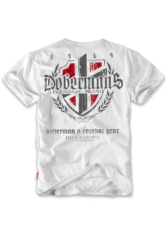 Белая футболка dobermans shield ts09wt Dobermans Aggressive