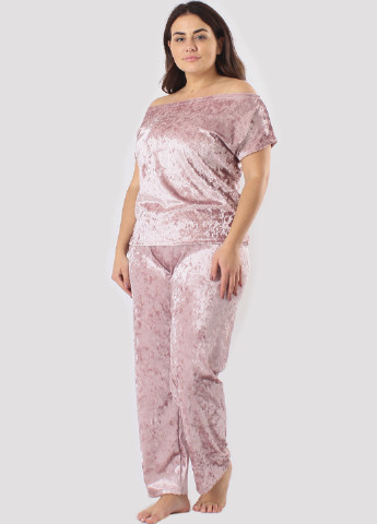 Світло-рожева всесезон піжама (футболка, штани) футболка + штани Ghazel