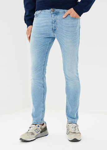 Голубые демисезонные скинни джинсы United Colors of Benetton
