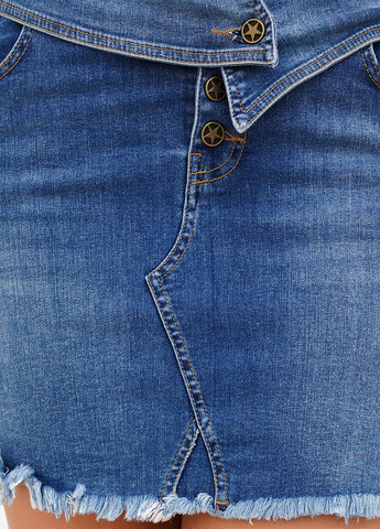Синяя джинсовая однотонная юбка Sassofono Club