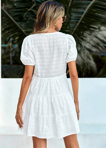 Білий кежуал сукня а-силует SHEIN однотонна