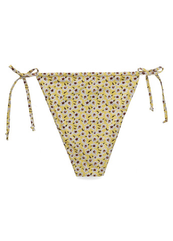Желтые купальные трусики-плавки с цветочным принтом PrettyLittleThing
